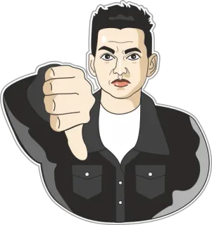 👎 2ea8940e Mann, Daumen runter, Ablehnung, Negativ, Missbilligung, Geste telegram sticker