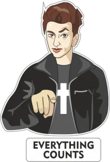 👆 357aa40a EVERYTHING COUNTS alles zählt, kreuz, zeigend telegram sticker