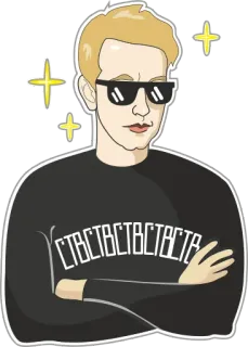 😎 6c39f8d5 СТВСТВСТВСТВ Mann, Sonnenbrille, Pullover, Illustration, Sticker telegram sticker