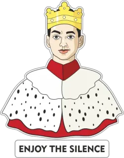🤫 990c73af ENJOY THE SILENCE König, Krone, Stille, Porträt telegram sticker