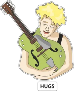🤗 fe93f5fb HUGS Umarmungen, Gitarre, Person, Musik, Instrument, Zuneigung telegram sticker