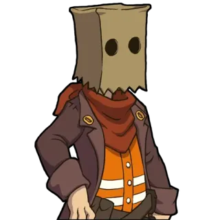 😶 d0edf6cb Cabeza bolsa de papel, Forajido, Western, Dibujos animados, Personaje telegram sticker