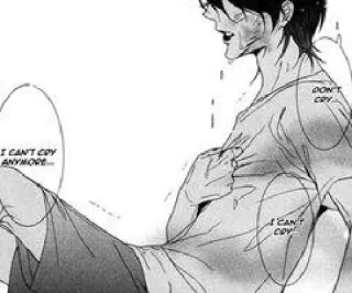 ⬛ 39ccedde DON'T CRY... I CAN'T CRY ANYMORE... I CAN'T CRY! traurig, weinend, Anime, Manga, emotional whatsapp sticker