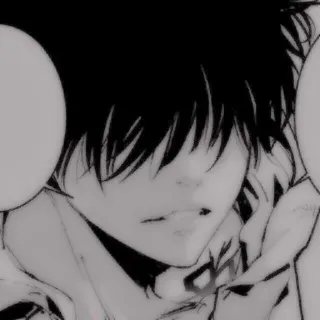 ⬛ 69611a05 Anime, Manga, Charakter, Monochrom, Kunst whatsapp sticker