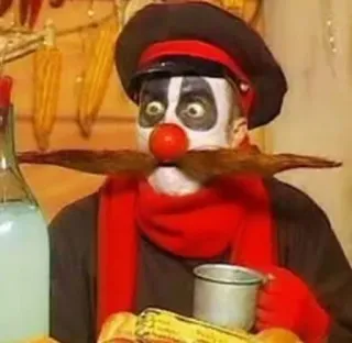 🙄 c5bd4c9c clown, makeup, costume, portrait, man, character whatsapp sticker