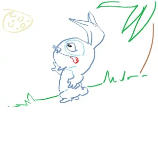 😋 d2097206 coelho, desenho animado, esboço, animal telegram sticker