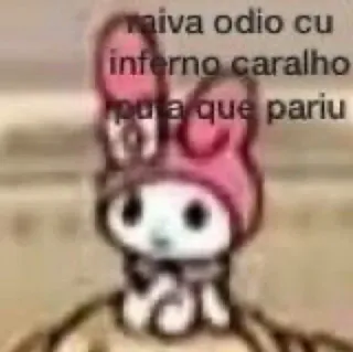 🤬 3371809f vaiva odio cu
inferno caralho
puta que pariu beledigend, schelden, vloeken, stripfiguur, schattig, My Melody telegram sticker