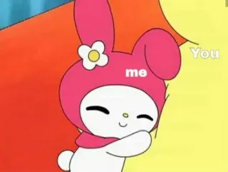 🥰 f5973d35 My Melody You me My Melody, Sanrio, schattig, konijn, vriendschap, kawaii telegram sticker