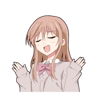 🥰 55351756 anime, ragazza, sorriso, scrollata di spalle, carino, cartoni animati telegram sticker