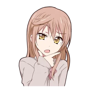🤔 61ccee91 ragazza anime, interrogativo, pensando, espressione, cartone animato, personaggio, adesivo telegram sticker