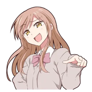 😏 b8b1ad8a anime, ragazza, cartone animato, personaggio, sorriso telegram sticker