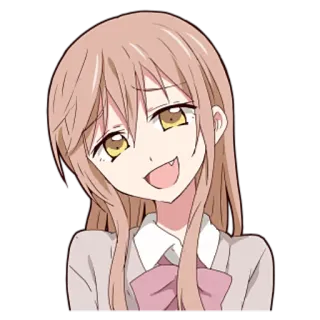 😄 c32910d2 Anime, Cartone animato, Sorriso, Ragazza, Espressione telegram sticker
