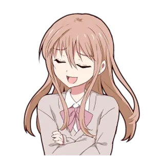 😁 d8a1489b Anime, Ragazza, Felice, Carino, Cartone animato, Personaggio telegram sticker