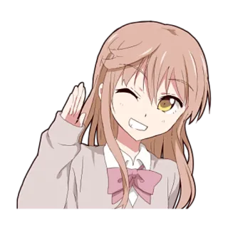 👋 dad018d5 Anime, Ragazza, Occhiolino, Cartone animato, Allegro, Carino, Amichevole telegram sticker