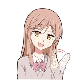 😊 dfe86ecb anime, ragazza, che saluta, amichevole, cartone animato, saluto, carino, allegro telegram sticker
