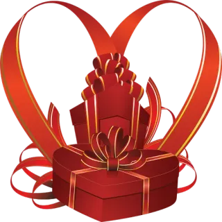 ❤️ 0eba72be cadeau, coeur, amour, cadeau, rouge whatsapp sticker