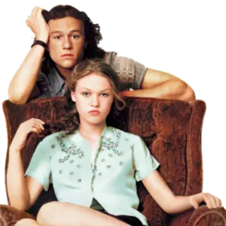 💑 5a579a78 10 Things I Hate About You film, romance, comédie, ado, Heath Ledger, Julia Stiles whatsapp sticker