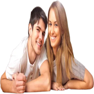 💑 61862a58 couple, homme, femme, souriant, heureux, relation whatsapp sticker