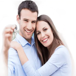 💑 8abd6f59 couple, clés, maison, heureux, immobilier, souriant, famille whatsapp sticker