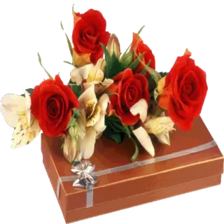 ❤️ b1041dcb fleurs, roses, cadeau, bouquet, fête, romantique whatsapp sticker