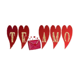 ❤️ bbc5f0a9 TE AMO amour, coeurs, te amo, espagnol, Saint-Valentin, romantique, rouge, enveloppe whatsapp sticker