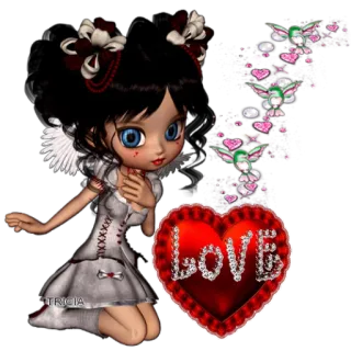 ❤️ c8c431a1 LOVE
TRICIA amour, animé, coeur, mignon, paillettes, fille, art numérique whatsapp sticker