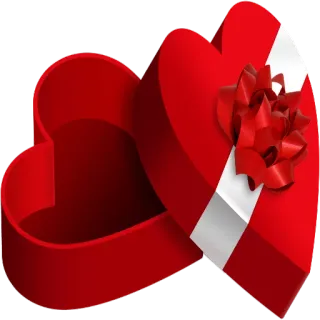❤️ cd928f23 boîte coeur, rouge, coeur, cadeau, amour, saint-valentin, ruban, présent whatsapp sticker