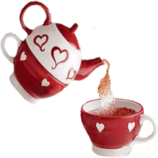☕️ d0641e50 théière, thé, tasse, coeurs, boisson, boisson, verser whatsapp sticker