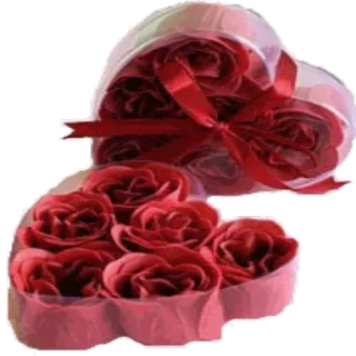 ❤️ d5680403 roses, fleurs, boîte en forme de coeur, saint valentin, romantique, cadeau, rouge, amour whatsapp sticker