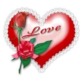 ❤️ d6e0c3dd Love amour, coeur, rose, romance, Saint-Valentin, fleur, rouge whatsapp sticker
