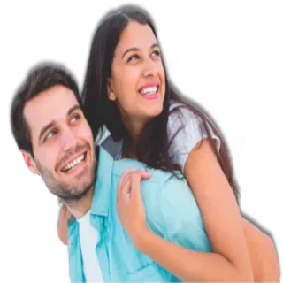 💑 e5f302fc couple, amour, relation, à dos, heureux, joie, fun whatsapp sticker