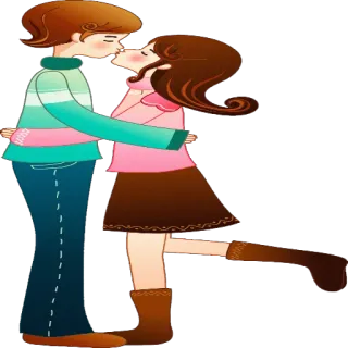 💑 ee1e1106 couple, baiser, amour, romance, dessin animé, mignon, adorable whatsapp sticker