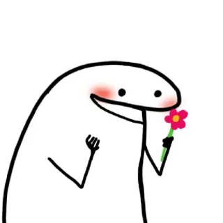 🌹 1297bf6e 火柴人, 花, 可爱, florkofcows, 脸红, 卡通 telegram sticker
