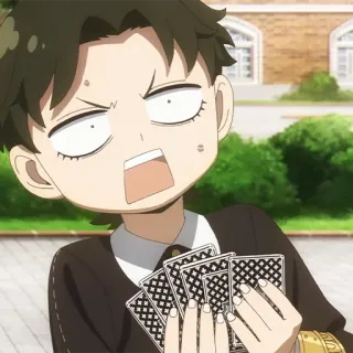 ⚜️ 8c8f6ce1 Damian Desmond Spy x Family 애니메이션, 스파이 패밀리, 다미안 데스몬드, 카드, 충격 telegram sticker