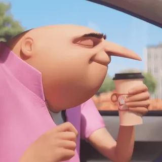 ✨️ 15a576a1 Gru Despicable Me กรู, มิสเตอร์แสบ ร้ายเกินพิกัด, กาแฟ, อนิเมชั่น, ตัวละคร, การ์ตูน telegram sticker