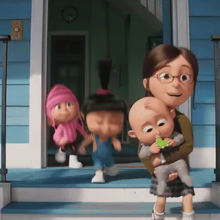 ✨️ b3b69177 Despicable Me มิสเตอร์แสบ ร้ายเกินพิกัด, แอ็กเนส, มาร์โก้, อีดิธ, ครอบครัว telegram sticker