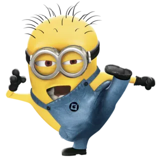 👊 0557cebc Minion Despicable Me 만화, 노란색, 미니언, 캐릭터, 웃긴, 바보같은, 애니메이션 telegram sticker