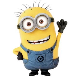 ✋ a984dae9 Minion Despicable Me 미니언, 만화, 캐릭터, 노란색, 인사, 명랑한, 친절한 telegram sticker