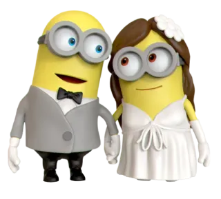 💑 7645a766 Minions minions, pernikahan, kawinan, pengantin wanita, pengantin pria, kartun telegram sticker