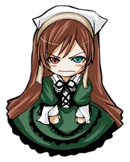 😠 06e74250 Anime, Pokojówka, Chibi, Zły, Słodki telegram sticker