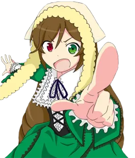 😤 4c465a9a anime, kreskówka, dziewczyna, heterochromia, wskazywanie telegram sticker