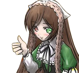 👍 b1841f3e Anime, Kreskówka, Pokojówka, Dziewczyna, Kciuk w górę telegram sticker