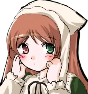 ❤️ f8412bff Anime, Manga, Kreskówka, Dziewczyna, Kaptur, Kawaii, Słodkie telegram sticker