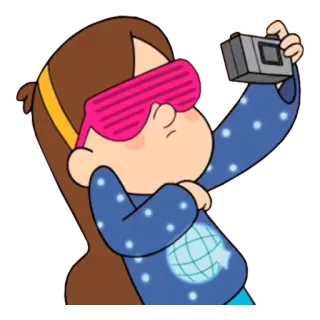 🤳 0d64d740 Mabel Pines Gravity Falls mabel, gravity falls, animiert, cartoon, figur, selfie, kamera telegram sticker