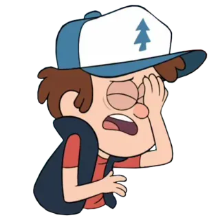 🤦 10e66248 Dipper Pines Gravity Falls Cartoon, Charakter, Dipper Pines, Gravity Falls, Traurig, Verärgert telegram sticker