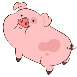🙂 423c129f Waddles Gravity Falls Schwein, süß, Cartoon, Tier, rosa, watschelt, Gravity Falls telegram sticker