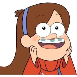 😍 91f14294 Mabel Pines Gravity Falls Mabel Pines, Gravity Falls, Cartoon, fröhlich, lächelnd, Charakter telegram sticker