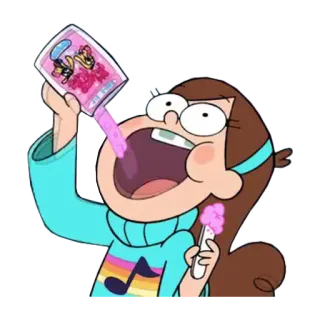 🌈 9e75ab84 Mabel Pines Gravity Falls Smile Dip Mabel Pines, Gravity Falls, Cartoon, Smile Dip, Süßigkeiten, Essen, Süß telegram sticker