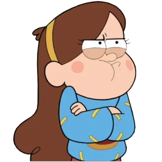 😾 bc6c43f6 Mabel Pines Gravity Falls Mabel, Gravity Falls, Cartoon, Wütend, Verschränkte Arme, Fiktive Figur telegram sticker