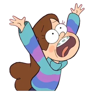 😱 bebd0641 Mabel Pines Gravity Falls Mabel, Gravity Falls, Cartoon, aufgeregt, Zahnspange, Fanart telegram sticker
